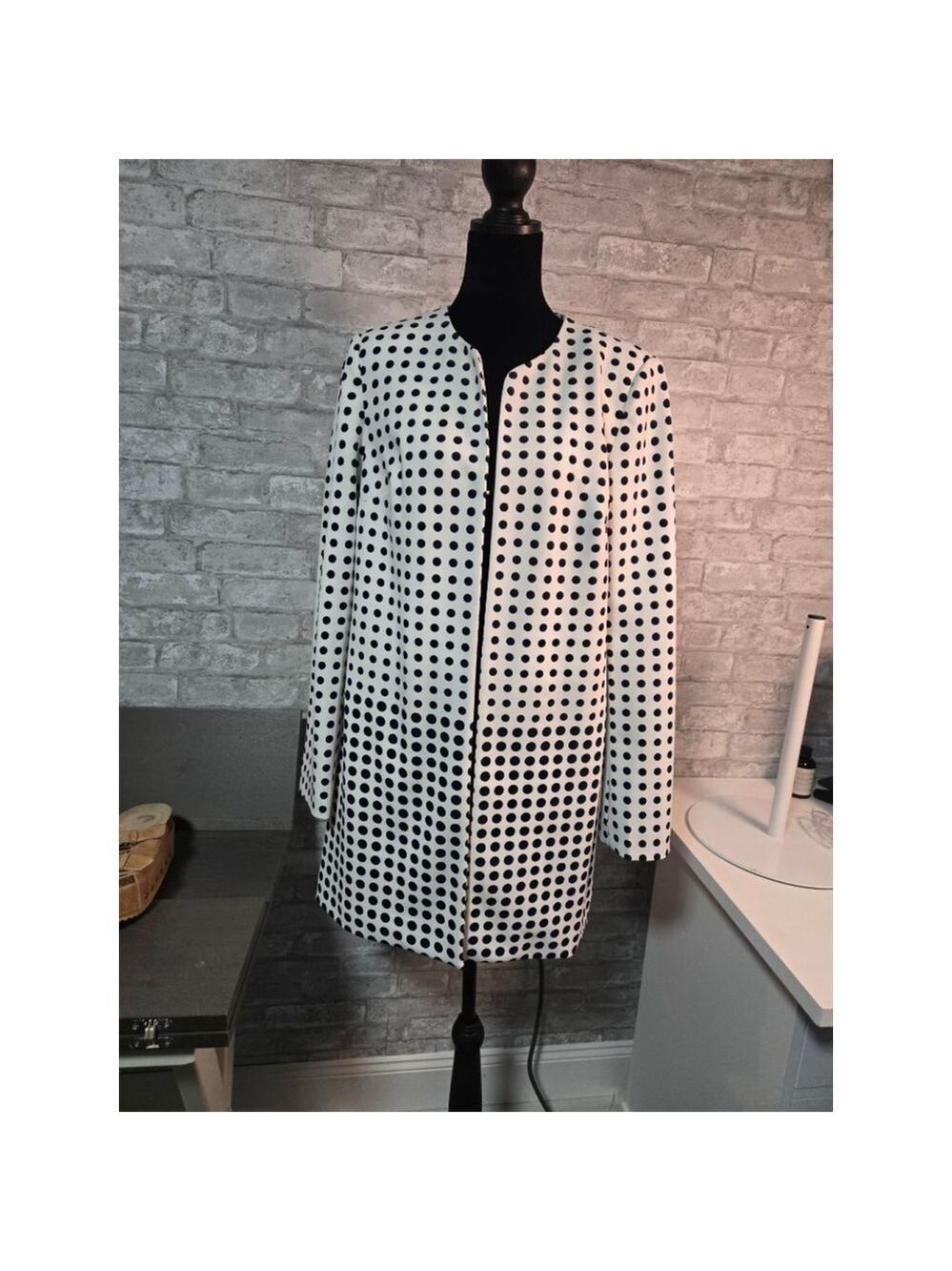 PREMISE White & Black Polka Dot Blazer Jacket Size 6